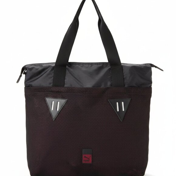 Puma Tote Sports Bag – Black & Maroon | Lightweight Gym/Travel Bag - Picture 1 of 5